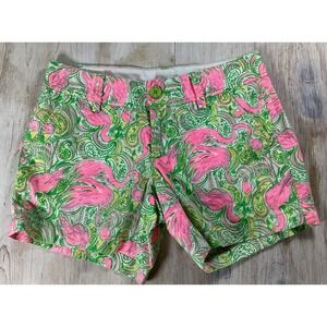 Lilly Pulitzer Callahan Pink Flamingo Shorts‎ Women's Size 0 Hot Wings Luxury